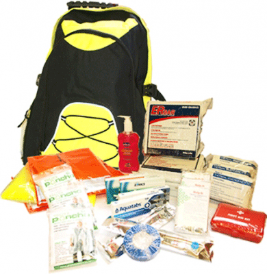 Three Person Survival Grab Kit in Backpack