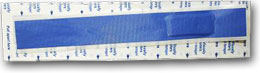Blue waterproof visual and metal detectable plasters