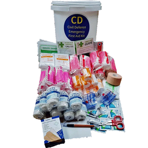 Civil Defence Emergency Basic First Aid Kit in 10Ltr bucket