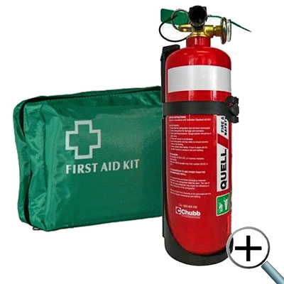 Basic vehicle first aid kit with 1Kg fire extinguishervehicle kit