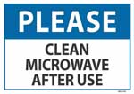 Please Clean Microwave sign
