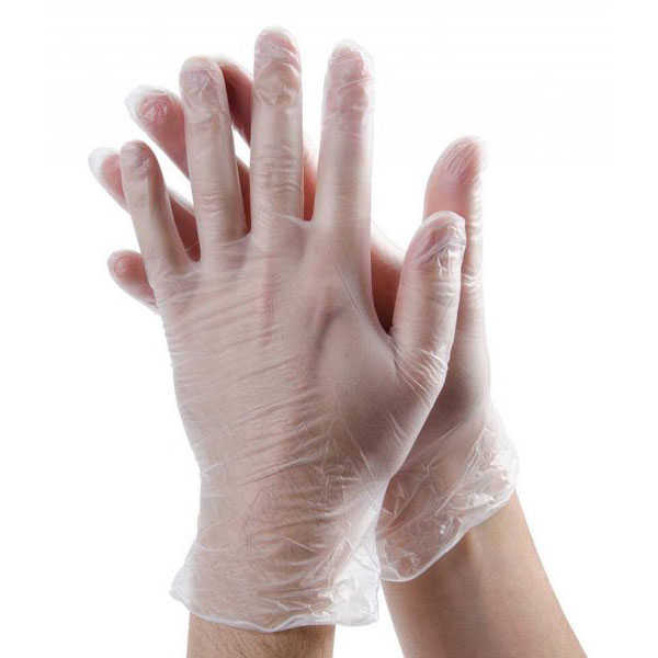 Clear vinyl gloves large