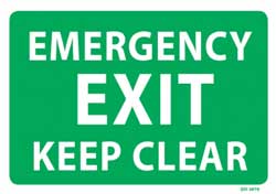 Emergency Exit Keep Clear - PVC sign