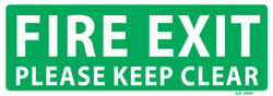 Fire Exit - Please Keep Clear PVC Sign 