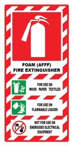 Foam (AFFF) Fire Extinguisher PVC sign