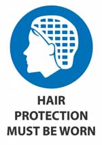 Hair Protection Must Be Worn sign