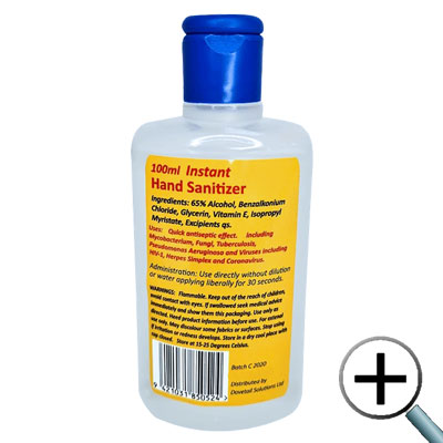 Hand Sanitiser 100ml squeezy bottle