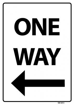 One Way Left sign