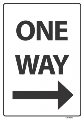 One Way Right sign