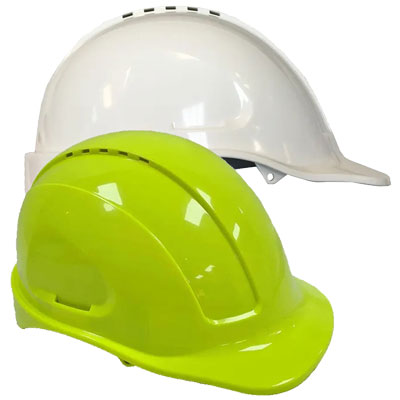 Hard Hat Fluro Yellow Push Lock Cradle