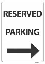 Reserved Parking Right sign