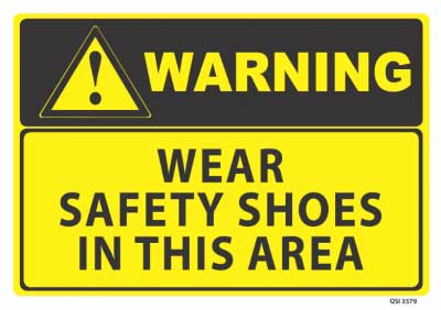 Warning Wear Safety Shoes in This Area sign