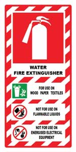 Water Fire Extinguisher PVC sign